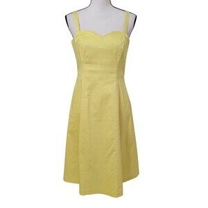 H&M Size 12 Butter Yellow Halter (with removable straps) Midi Dress, Fit & Flare